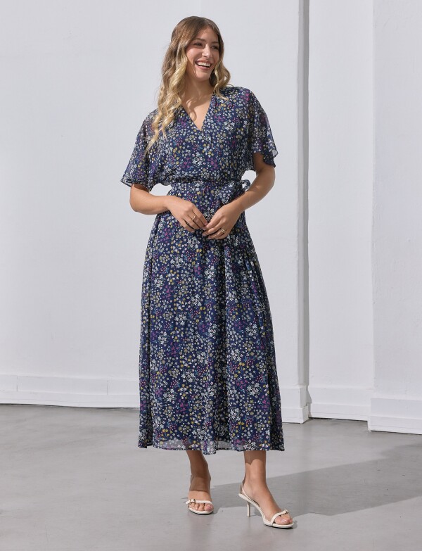 Vestido Maxi Flores AZUL/MULTI