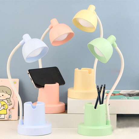 Lámpara veladora de escritorio con portalápices Celeste