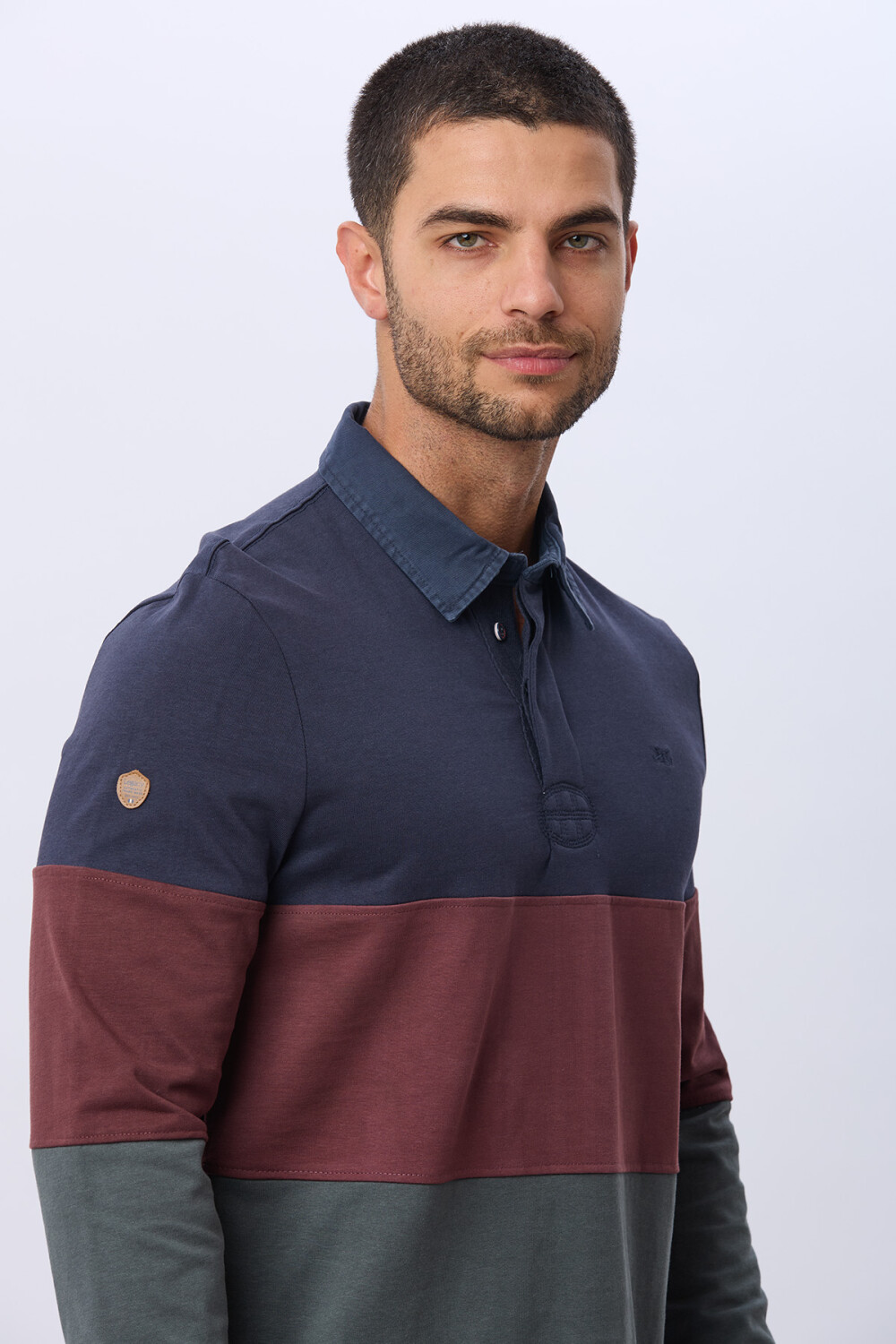 POLO RAYADA DE ALGODÓN Azul