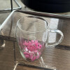 Taza doble vidrio pétalos 350ml Taza doble vidrio pétalos 350ml