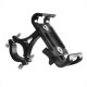 Soporte de Celular para Moto y Bicicleta de Aluminio Plateado Negro