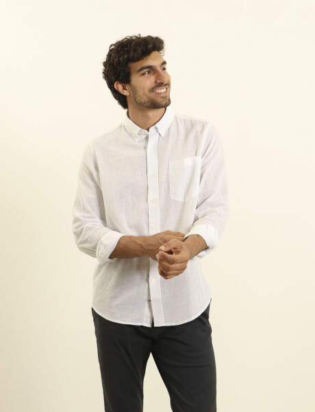 011665 CAMISA DE LINO HARRINGTON LABEL Blanco