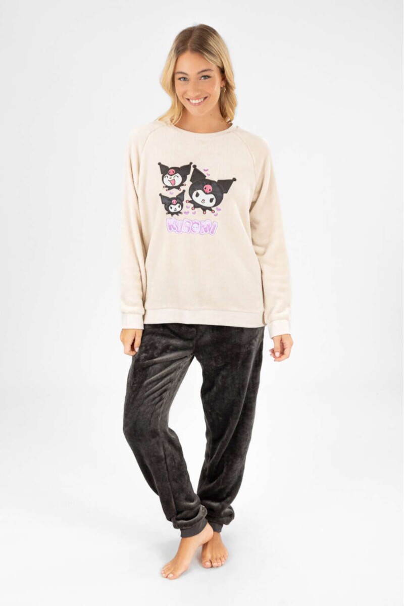 Pijama kuromi fleece - Gris 