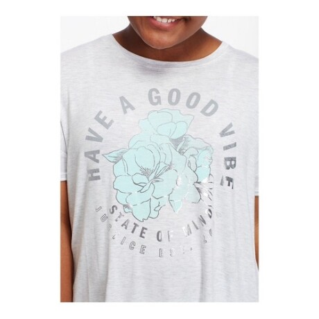 Remera para niña Justice Good Vibe original Azul cielo