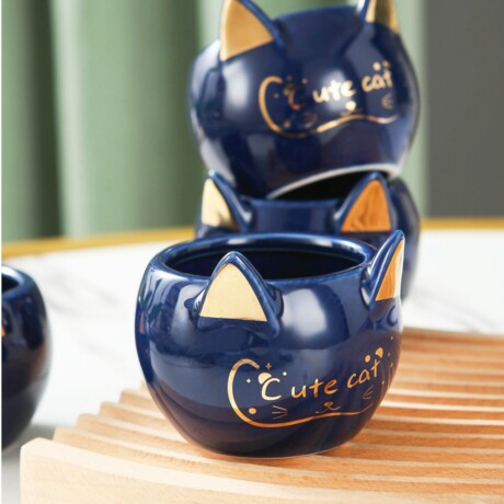 Juego De Té Cat Azul