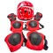 Set Casco, Rodillera y Coderas Rojo