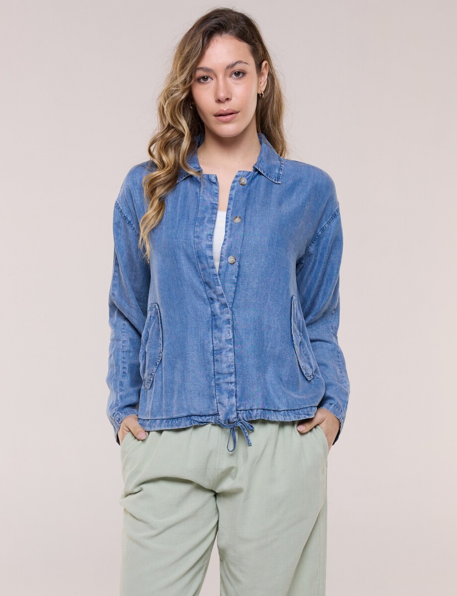 Sobrecamisa Holgada Con Cintura Regulable - Jean 