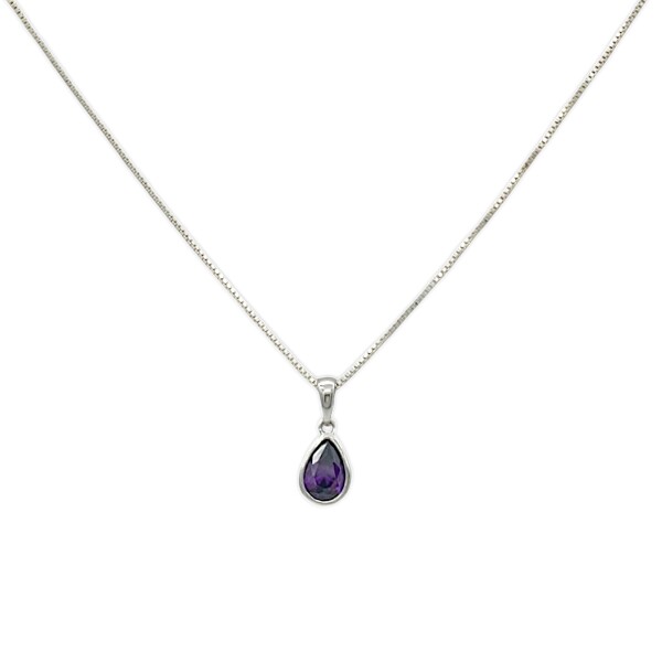 Conjunto Gota de amatista- Plata 925 - Piedra Amatista- CJ3035 Conpiedra