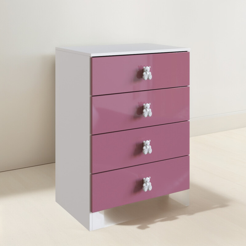 Cómoda Cajonera 4 Cajones Mueble Infantil Flex Rosa/celeste Cómoda Cajonera 4 Cajones Mueble Infantil Flex Rosa/celeste