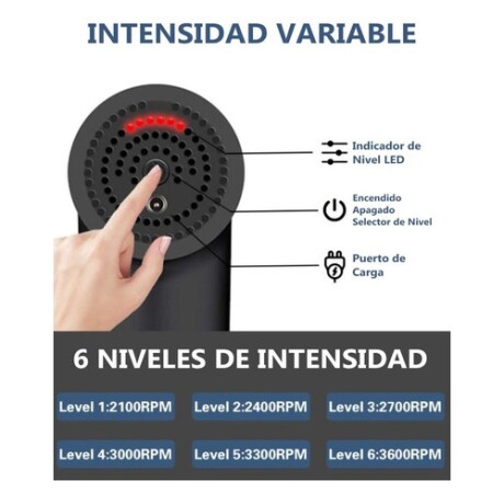 Pistola Masajeadora Corporal Lumax con 4 Cabezales y Velocidad Variable Pistola Masajeadora Corporal Lumax con 4 Cabezales y Velocidad Variable