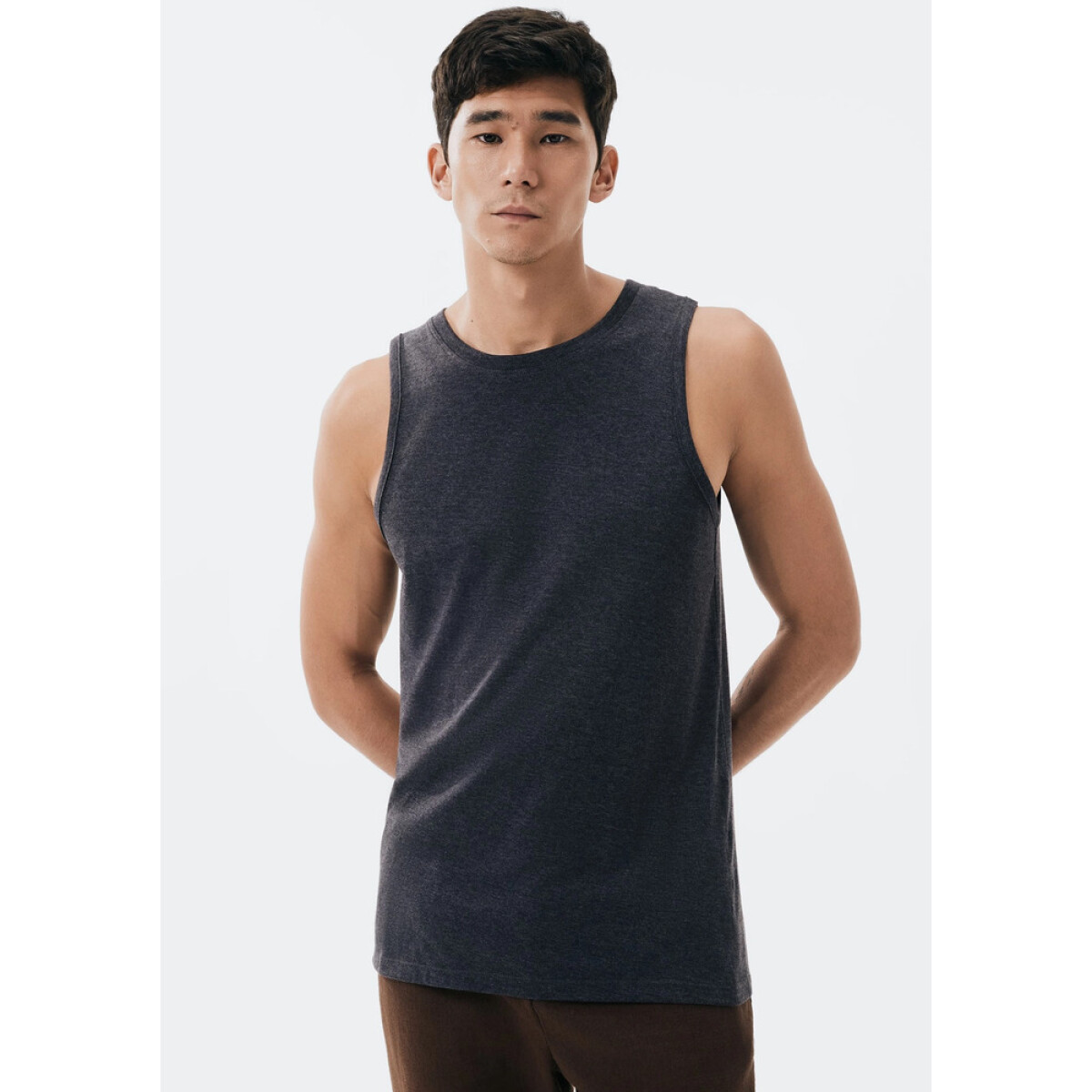 CAMISETA REGATA MASC - PRETO MESCLA 