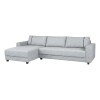 Sofá 3 Cuerpos + Chaise Derecho -Tela gris con puntos negros y crudos Sofá 3 Cuerpos + Chaise Derecho -Tela gris con puntos negros y crudos