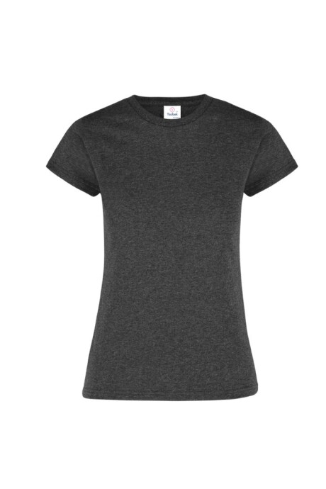 Camiseta jaspe a la base dama Negro jaspe