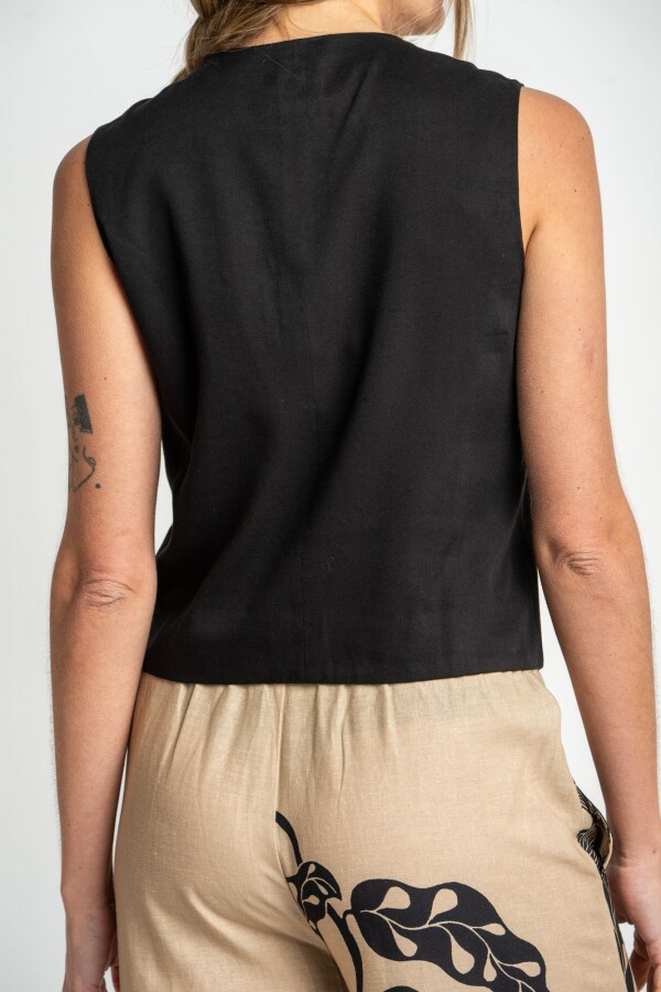 Chaleco Lino Negro