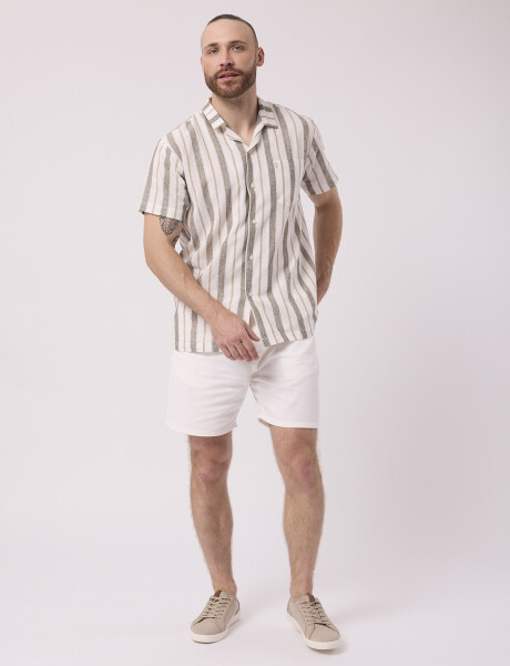 Camisa mc rayada verde