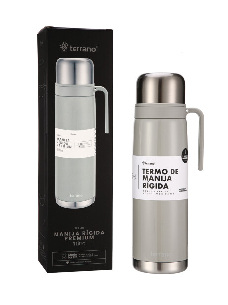 Termo 1Lt. Premium Manija Rigida Metalizado Oliva
