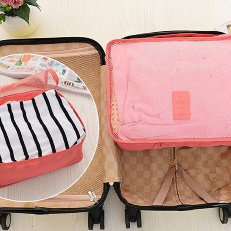 Organizadores para valija set x6 LAUNDRY POUCH Coral