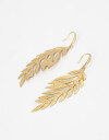 Aros Colgantes Largos Bronce Aros Colgantes Hoja - Dorado Bronce