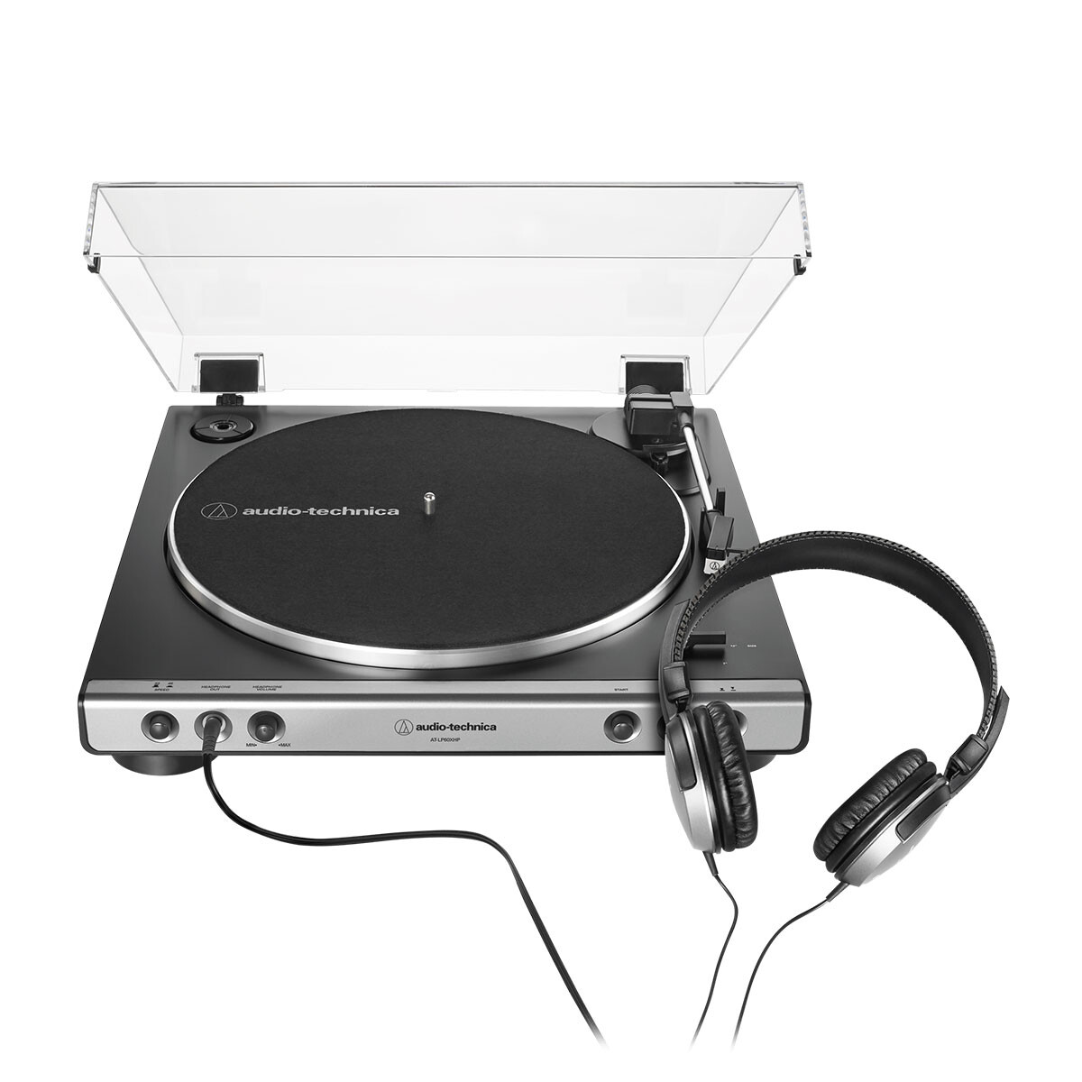 Bandeja De Vinilo Audio Technica Atlp60xhp Gm Negro C/ Auriculares 
