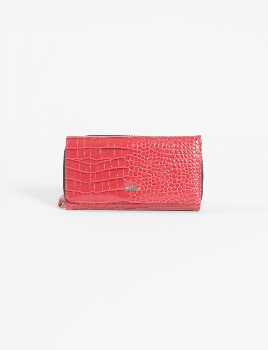 Billetera croco flap - rojo 