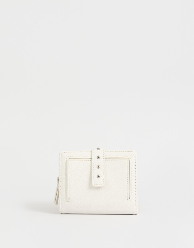 Billetera Boho Billetera Con Snap - Blanco Crudo