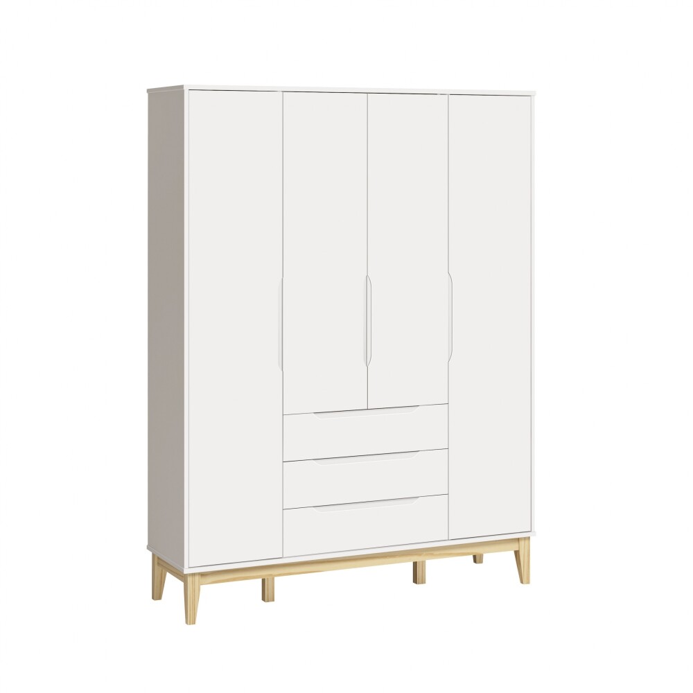 Ropero 4 Puertas 3 Cajones Infantil - Eife Blanco