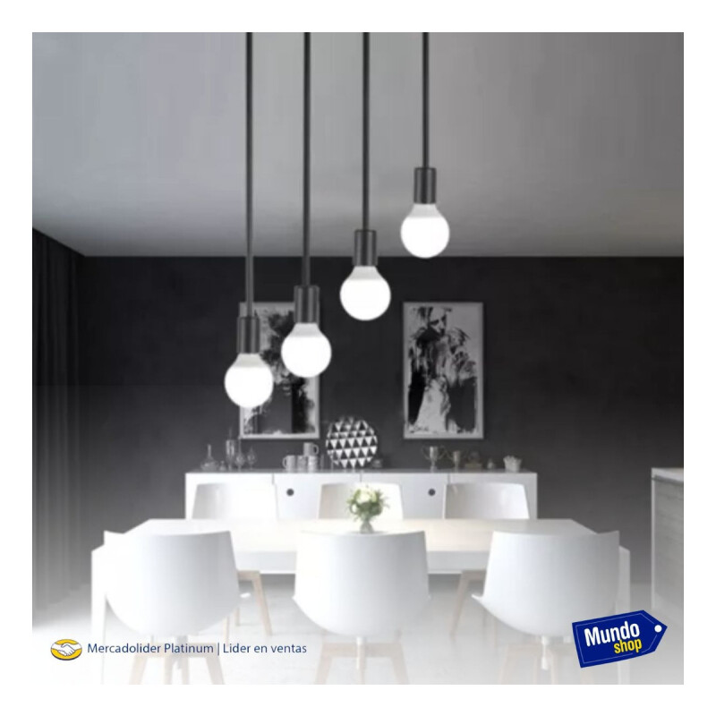 Pack X 2 Lampara Colgante Portalamparas Metal Vintage Negro