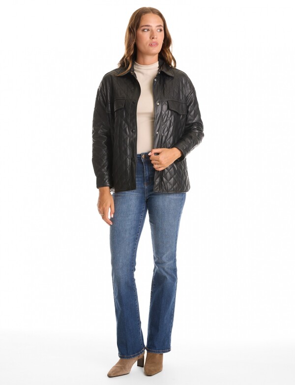 Chaqueta Eco Cuero NEGRO