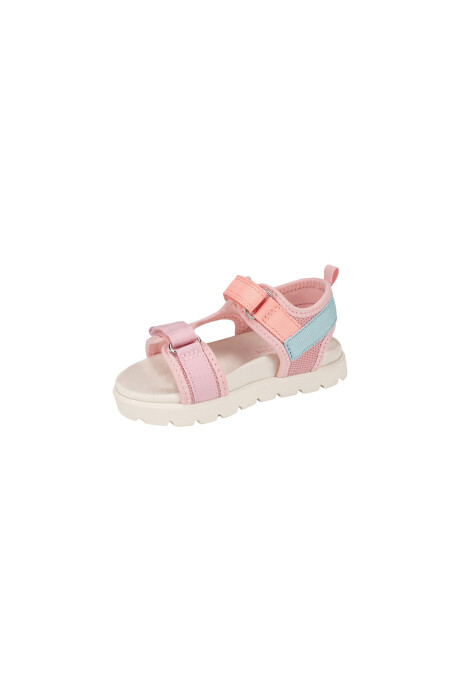Sandalias con velcro, rosadas, diseño bloques de color Sandalias con velcro, rosadas, diseño bloques de color