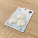 GANCHOS PERCHAS ADHESIVOS PLASTICO REDONDO 3 PIEZAS Blanco