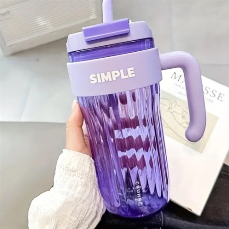 Vaso con manija y sorbito Lila