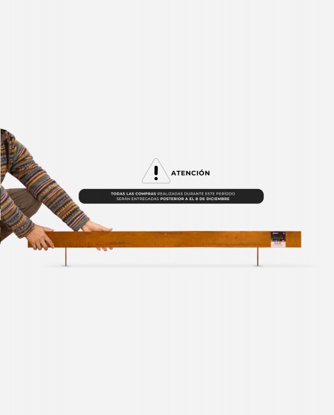 Fleje Separador 7cm x 1.2m - Acero Corten 2mm - Con estacas