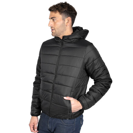 Campera Topper Abrigo Impermeable C/ Capucha Hombre Negro/GD