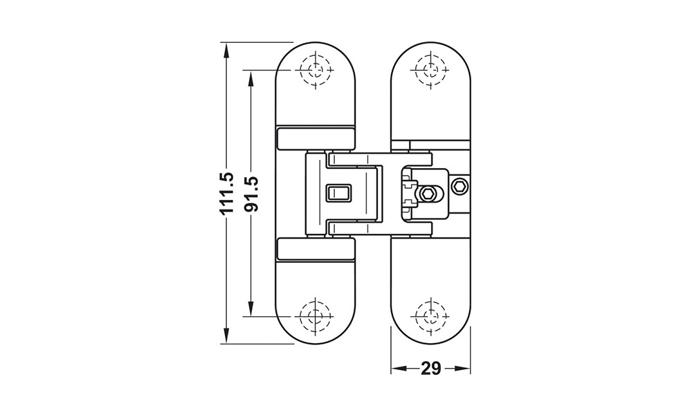 Bisagra oculta para puerta 927.91.750 Bisagra Oculta Para Puerta 927.91.750