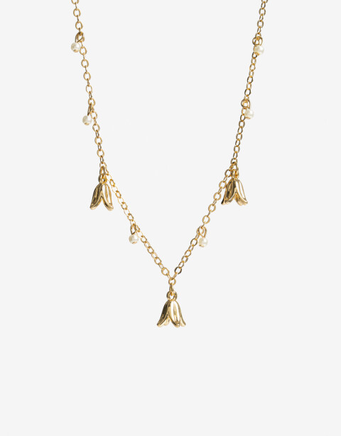 Collares Cortos Metal Collar Corto Botánico Bañado En Oro - Dorado