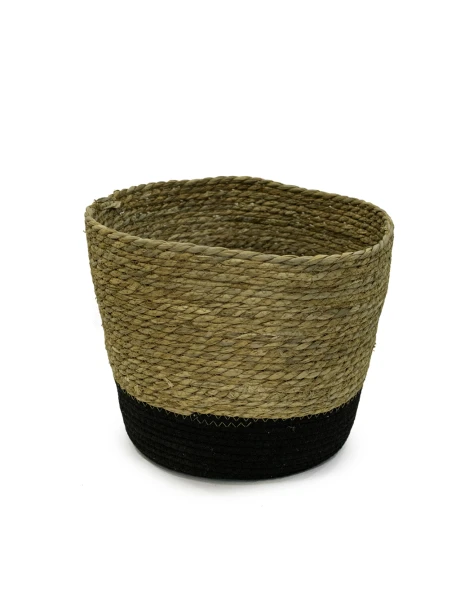 CESTO TEJIDO D31x26CM NATURAL BASE NEGRO CESTO TEJIDO D31x26CM NATURAL BASE NEGRO