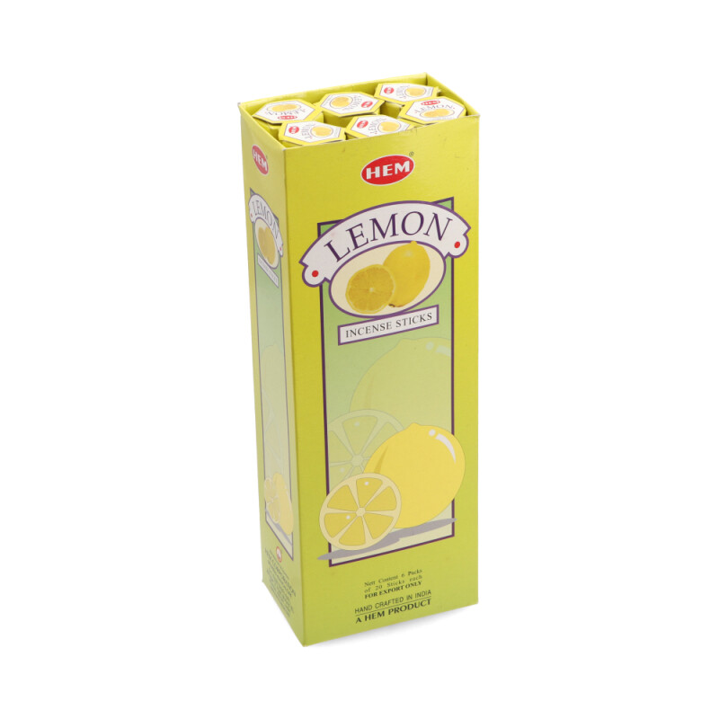 INCIENSO HEM CAJA HEXAGONAL X6 Limón