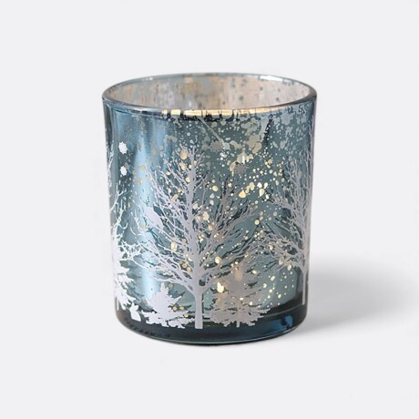 Portavela Navideño Glitter Celeste