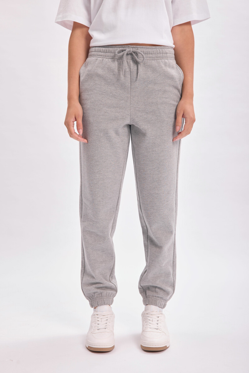 Pantalón deportivo jogger Gris Melange Claro