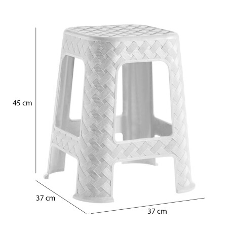 Banco Banqueta Paramount Plástica Símil Rattan 37x37x45cm Blanco