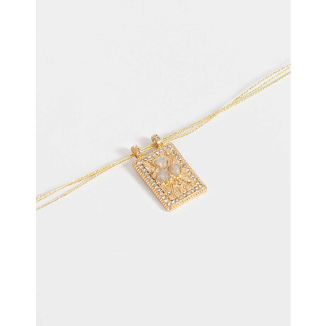 Collar Corto Hilo Con Naipe Dorado