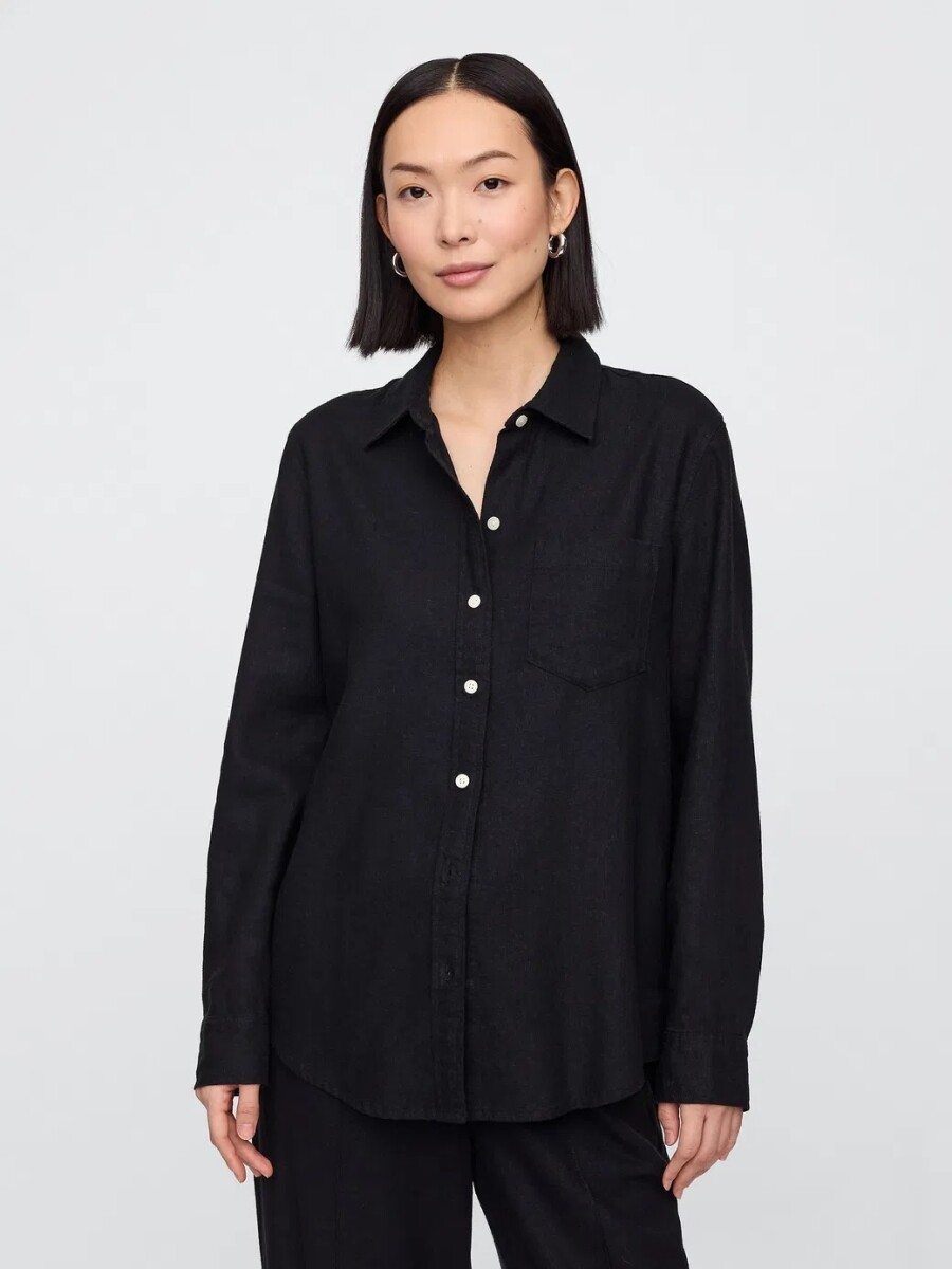 Camisa De Lino Brannan Mujer - Black 1 