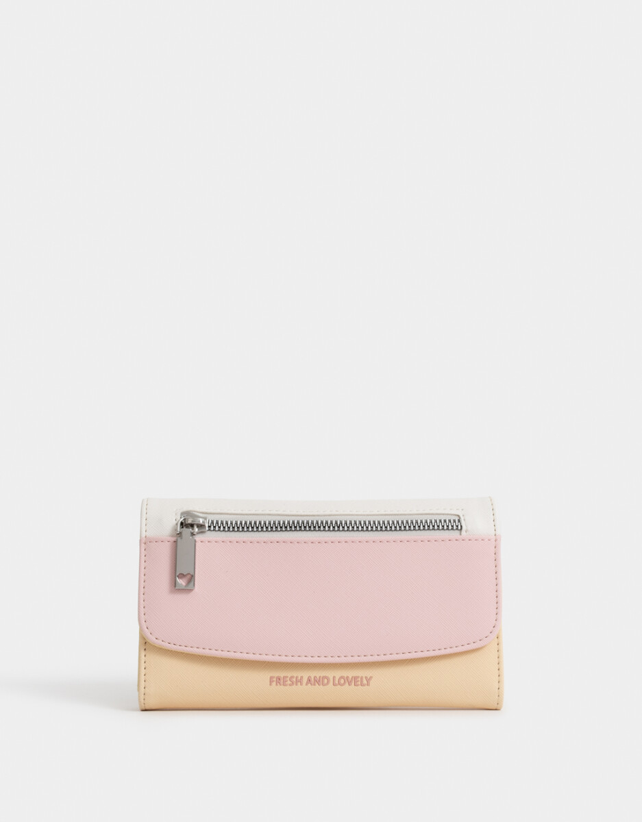 Billetera Fichero Cuerina Colorblock 