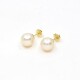10.5 mm Caravanas En Oro 18K Y Perlas 10.5 mm Caravanas En Oro 18K Y Perlas