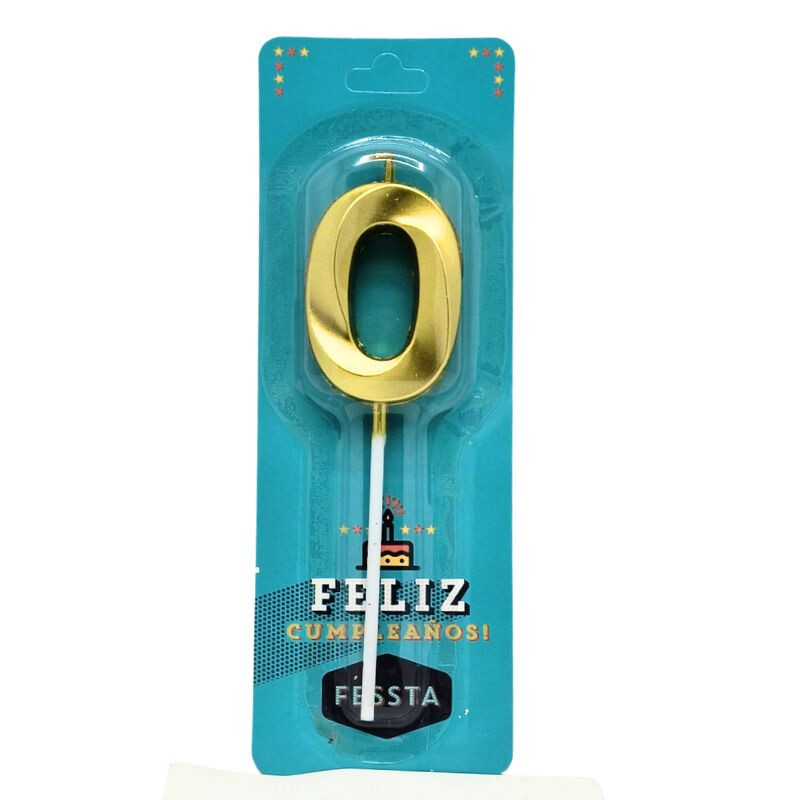 Vela Fessta Número 3D Chica Dorada CERO