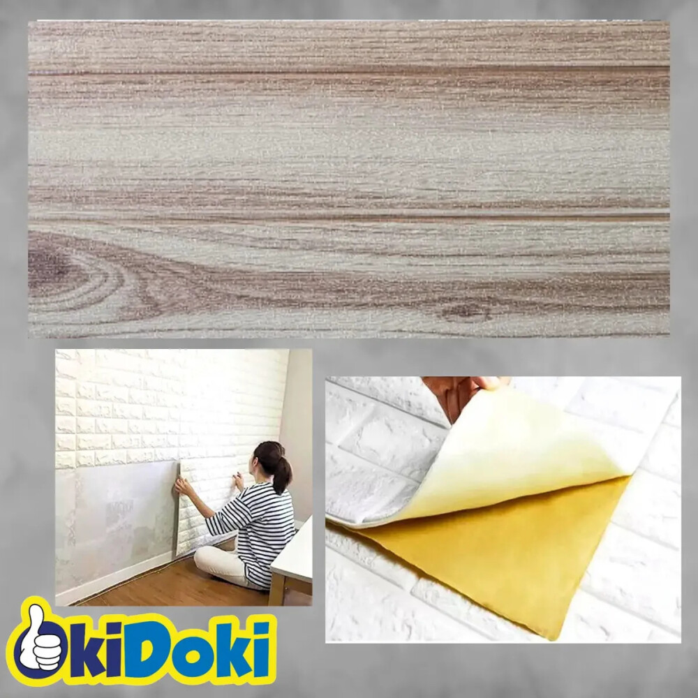 Placas adhesivas 3D con diferentes texturas y colores. Precio x 10 unidades Madera 3