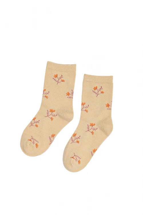 Medias Kids Floreadas Amarillo