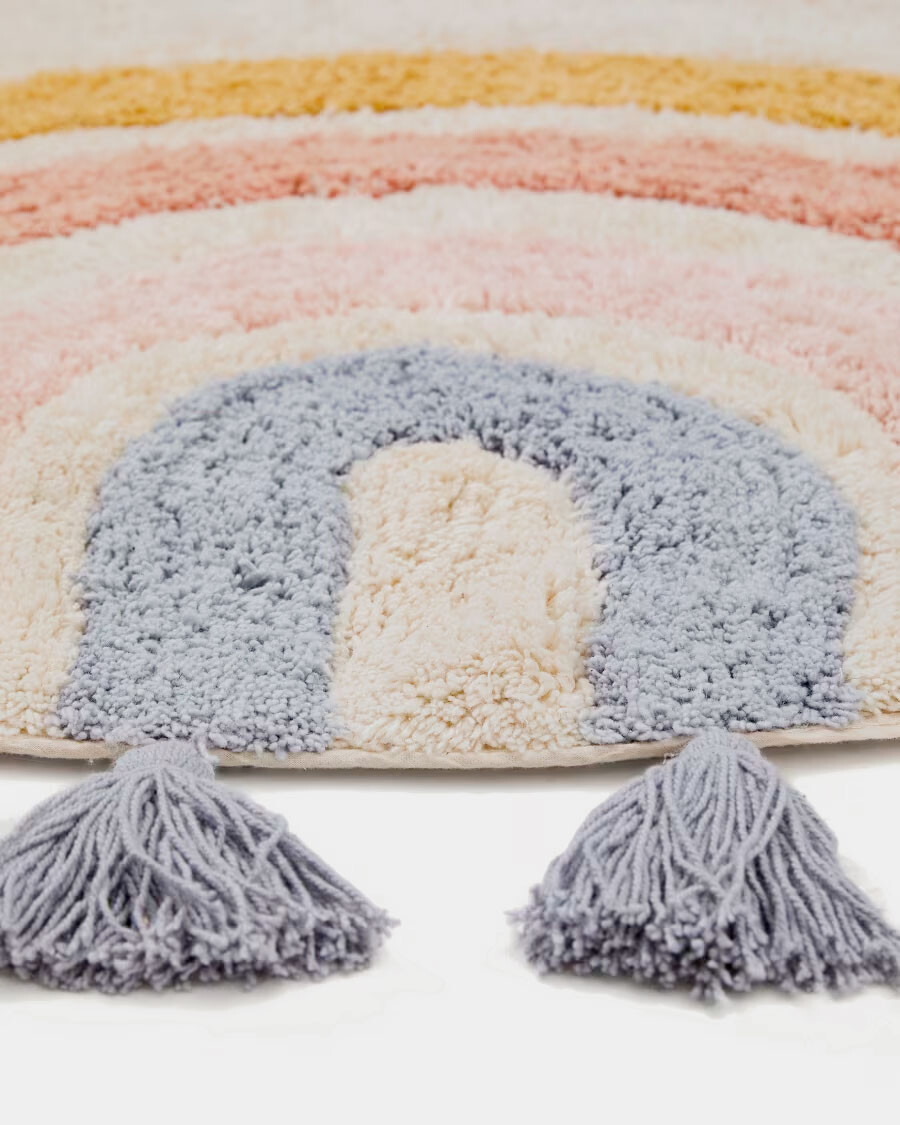 Alfombra redonda Tadea algodón arcoíris multicolor Ø 100 cm Alfombra redonda Tadea algodón arcoíris multicolor Ø 100 cm