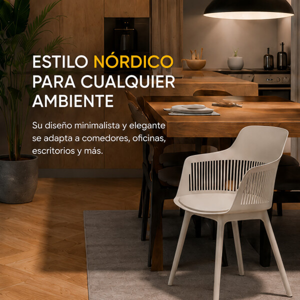 Silla Comedor ComboHome Cocina Aurora Marcela Nórdica 83Cm ® Beige 1