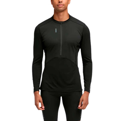 Hoka Buzo Skybreeze Long Sleeve Zip Hombre Negro-Negro